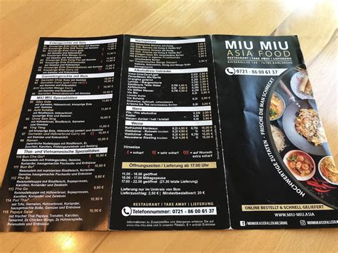 Online Menu of Miu Miu Restaurant, Karlsruhe, Germany, 76133